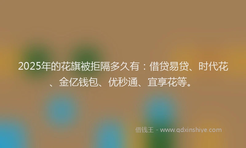 2025年的花旗被拒隔多久有：借贷易贷、时代花、金亿钱包、优秒通、宜享花等。