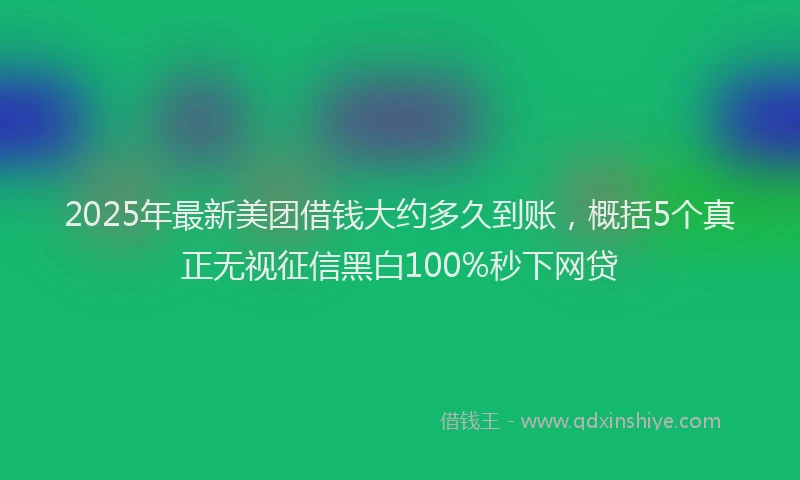 2025年最新美团借钱大约多久到账，概括5个真正无视征信黑白100%秒下网贷