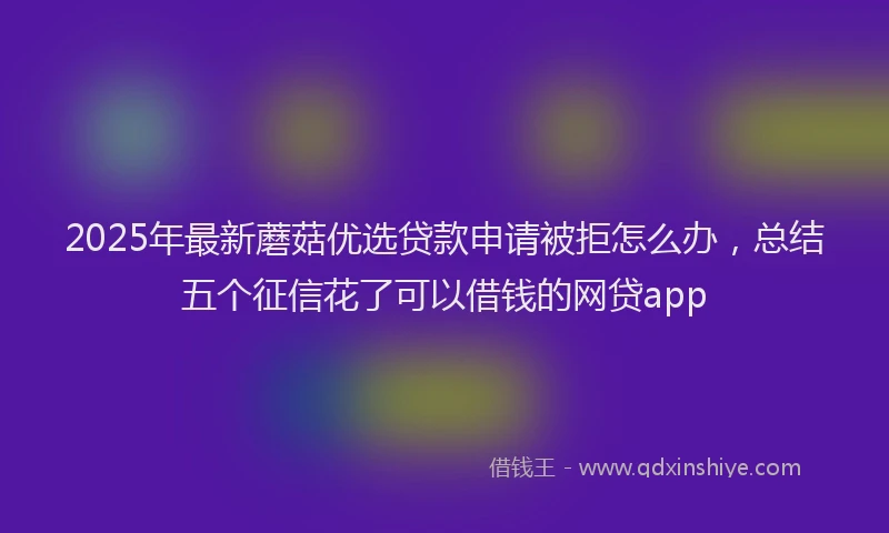 2025年最新蘑菇优选贷款申请被拒怎么办，总结五个征信花了可以借钱的网贷app