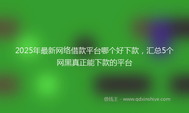 2025年最新网络借款平台哪个好下款，汇总5个网黑真正能下款的平台
