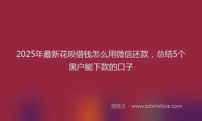 2025年最新花呗借钱怎么用微信还款，总结5个黑户能下款的口子