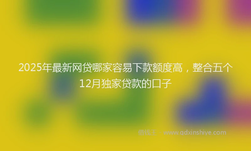 2025年最新网贷哪家容易下款额度高，整合五个12月独家贷款的口子