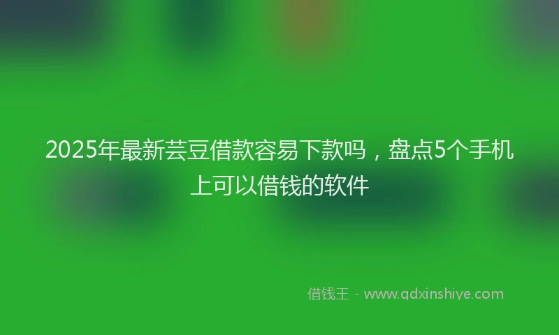 2025年最新芸豆借款容易下款吗，盘点5个手机上可以借钱的软件