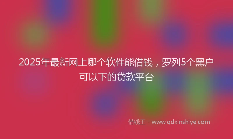 2025年最新网上哪个软件能借钱，罗列5个黑户可以下的贷款平台