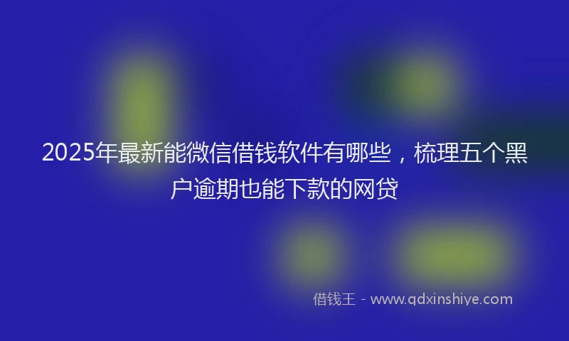 2025年最新能微信借钱软件有哪些，梳理五个黑户逾期也能下款的网贷