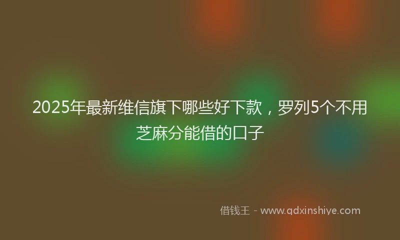 2025年最新维信旗下哪些好下款，罗列5个不用芝麻分能借的口子