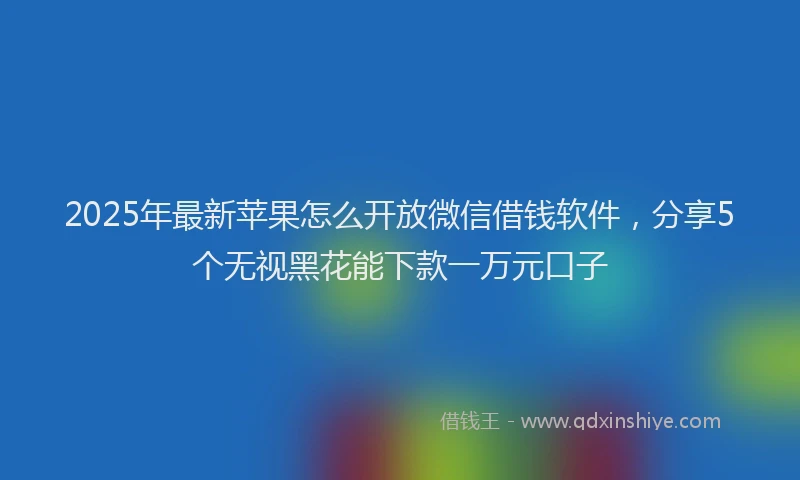 2025年最新苹果怎么开放微信借钱软件，分享5个无视黑花能下款一万元口子