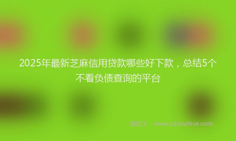 2025年最新芝麻信用贷款哪些好下款，总结5个不看负债查询的平台