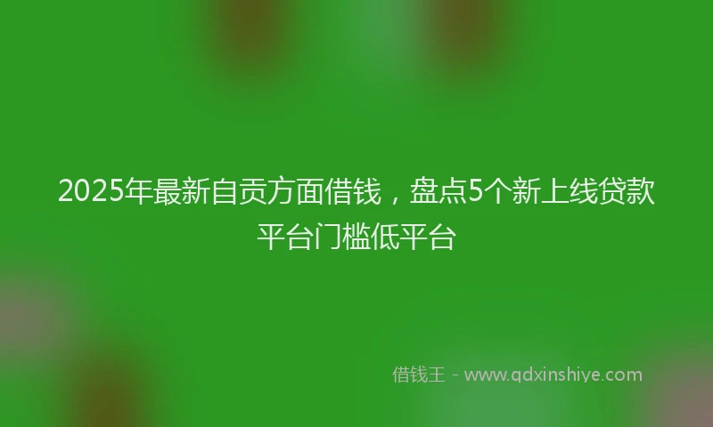2025年最新自贡方面借钱，盘点5个新上线贷款平台门槛低平台