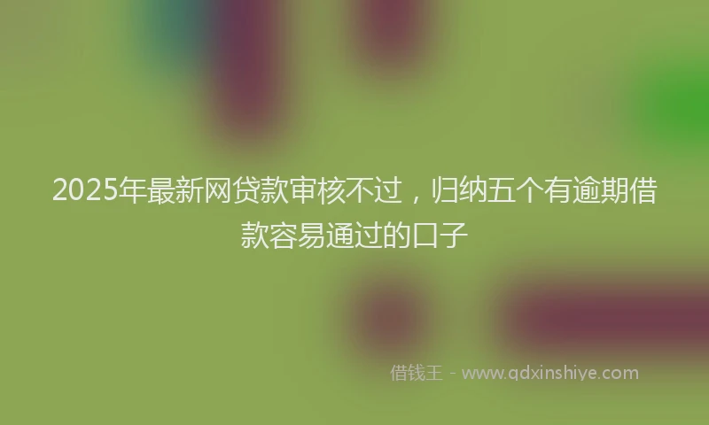 2025年最新网贷款审核不过，归纳五个有逾期借款容易通过的口子