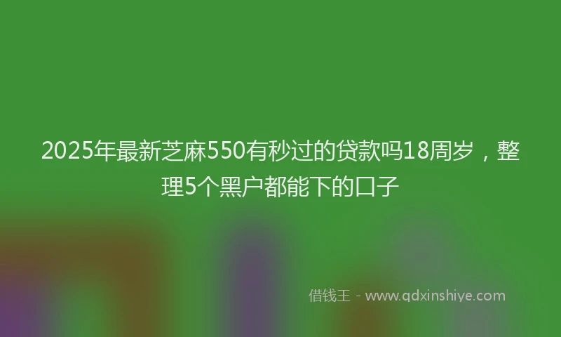 2025年最新芝麻550有秒过的贷款吗18周岁，整理5个黑户都能下的口子