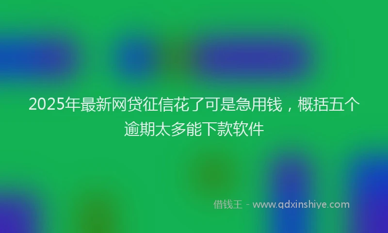 2025年最新网贷征信花了可是急用钱，概括五个逾期太多能下款软件