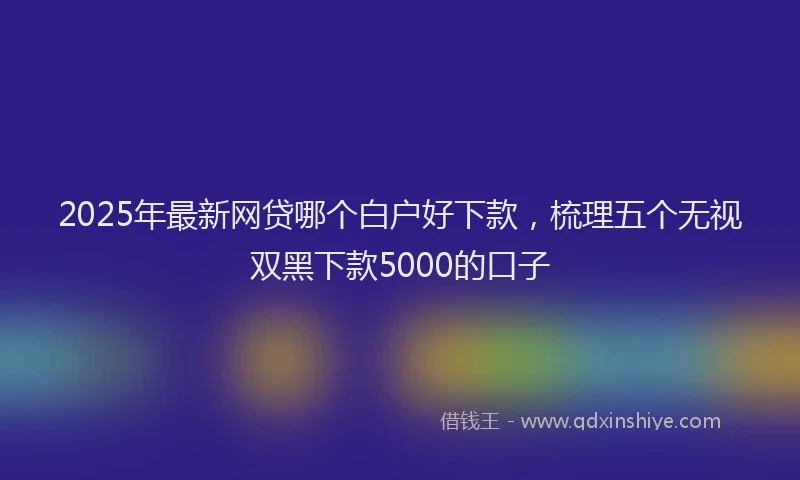 2025年最新网贷哪个白户好下款，梳理五个无视双黑下款5000的口子