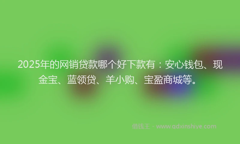 2025年的网销贷款哪个好下款有：安心钱包、现金宝、蓝领贷、羊小购、宝盈商城等。