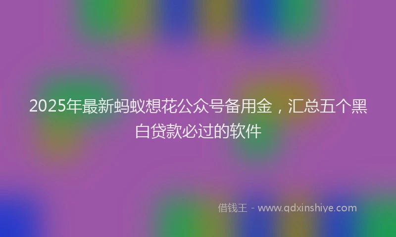 2025年最新蚂蚁想花公众号备用金，汇总五个黑白贷款必过的软件
