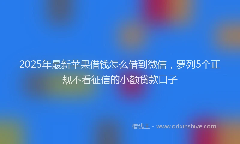 2025年最新苹果借钱怎么借到微信，罗列5个正规不看征信的小额贷款口子