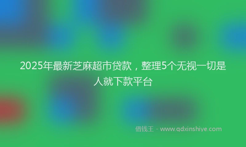2025年最新芝麻超市贷款，整理5个无视一切是人就下款平台