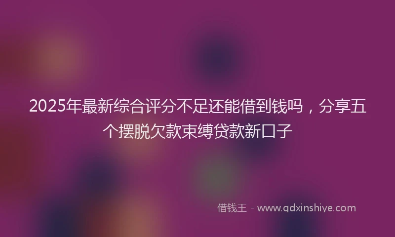 2025年最新综合评分不足还能借到钱吗，分享五个摆脱欠款束缚贷款新口子