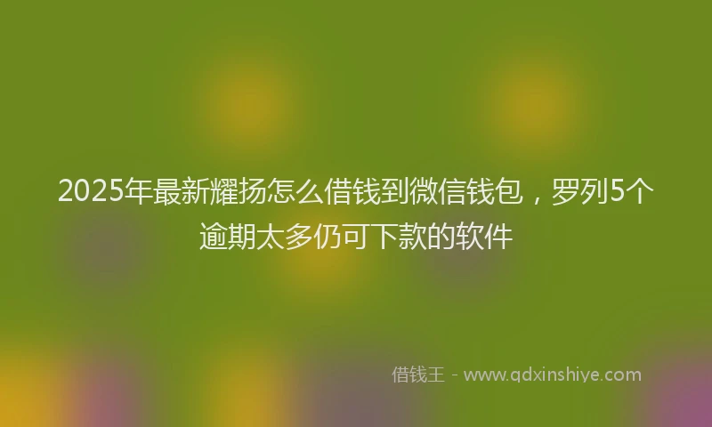 2025年最新耀扬怎么借钱到微信钱包，罗列5个逾期太多仍可下款的软件