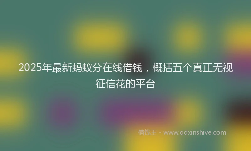 2025年最新蚂蚁分在线借钱，概括五个真正无视征信花的平台