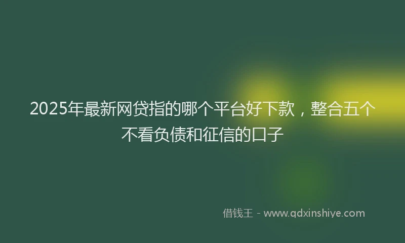 2025年最新网贷指的哪个平台好下款，整合五个不看负债和征信的口子