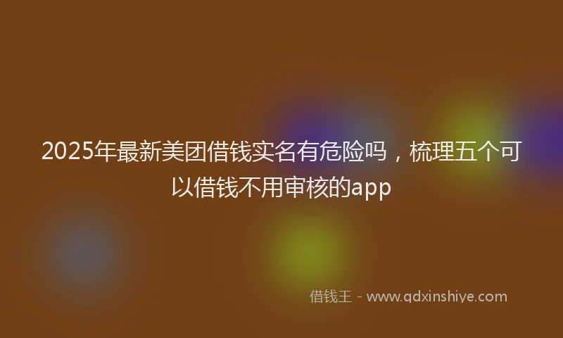 2025年最新美团借钱实名有危险吗，梳理五个可以借钱不用审核的app