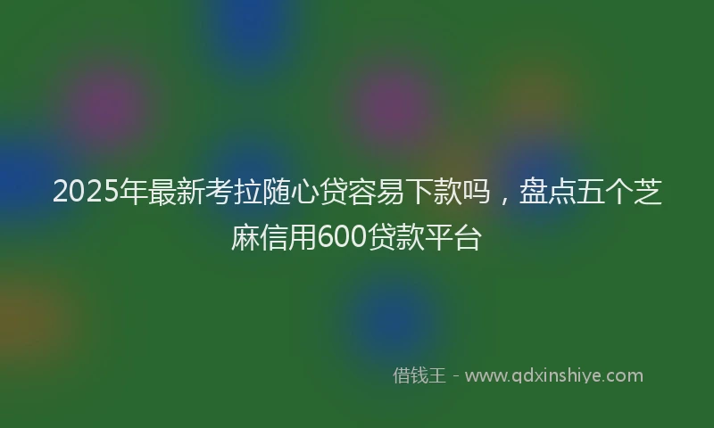 2025年最新考拉随心贷容易下款吗，盘点五个芝麻信用600贷款平台