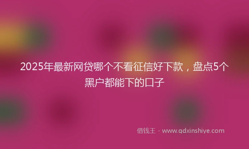 2025年最新网贷哪个不看征信好下款，盘点5个黑户都能下的口子