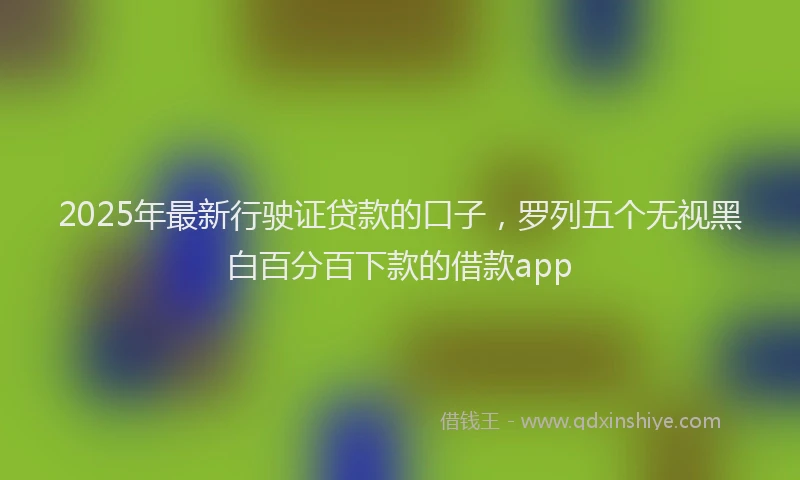 2025年最新行驶证贷款的口子，罗列五个无视黑白百分百下款的借款app