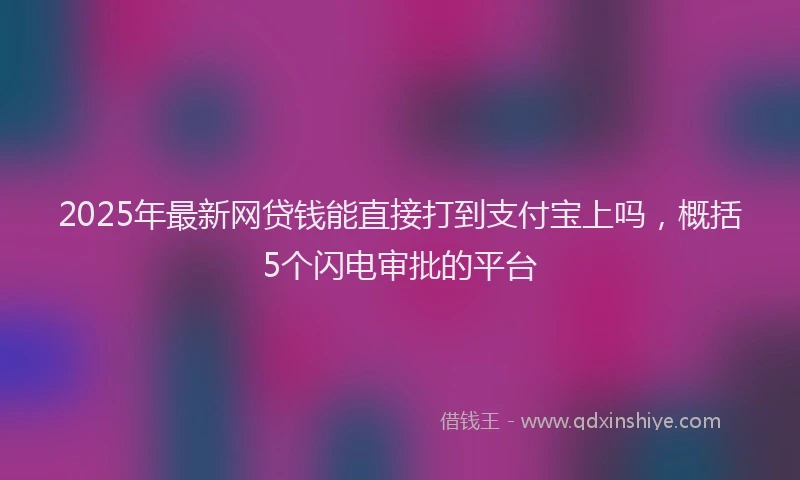 2025年最新网贷钱能直接打到支付宝上吗，概括5个闪电审批的平台