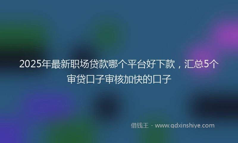 2025年最新职场贷款哪个平台好下款，汇总5个审贷口子审核加快的口子