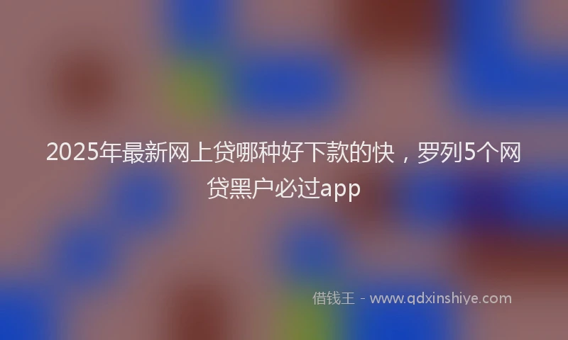 2025年最新网上贷哪种好下款的快，罗列5个网贷黑户必过app