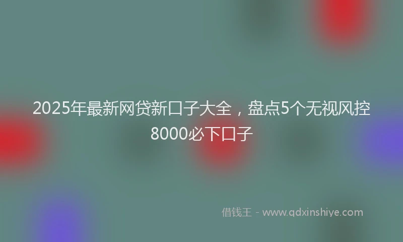 2025年最新网贷新口子大全，盘点5个无视风控8000必下口子
