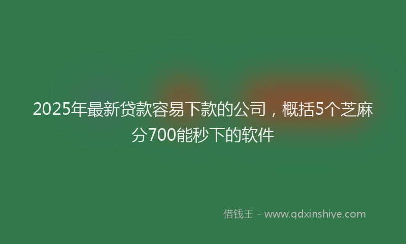 2025年最新贷款容易下款的公司,概括5个芝麻分700能秒下的软件