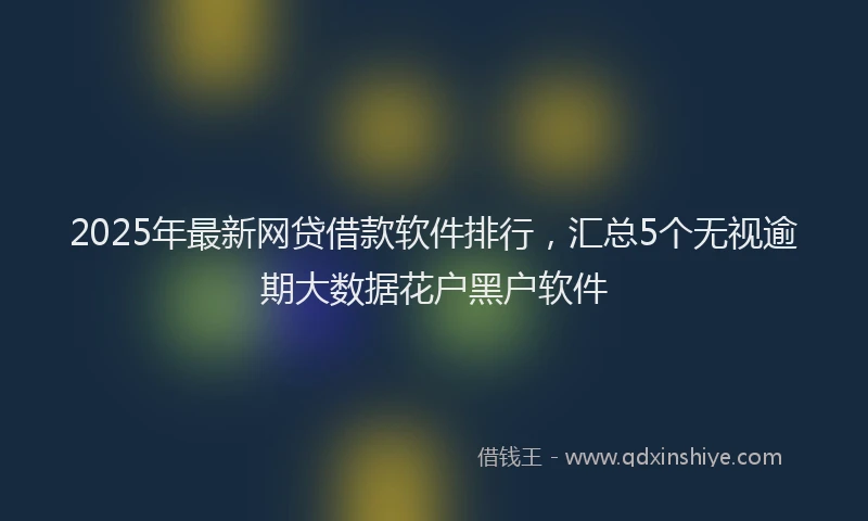2025年最新网贷借款软件排行，汇总5个无视逾期大数据花户黑户软件