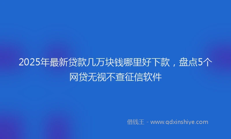 2025年最新贷款几万块钱哪里好下款，盘点5个网贷无视不查征信软件