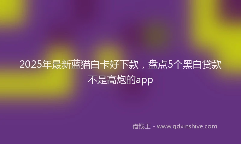 2025年最新蓝猫白卡好下款，盘点5个黑白贷款不是高炮的app