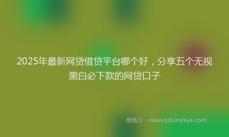 2025年最新网贷借贷平台哪个好，分享五个无视黑白必下款的网贷口子