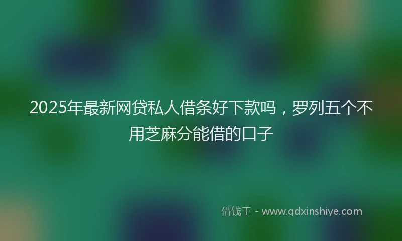 2025年最新网贷私人借条好下款吗，罗列五个不用芝麻分能借的口子