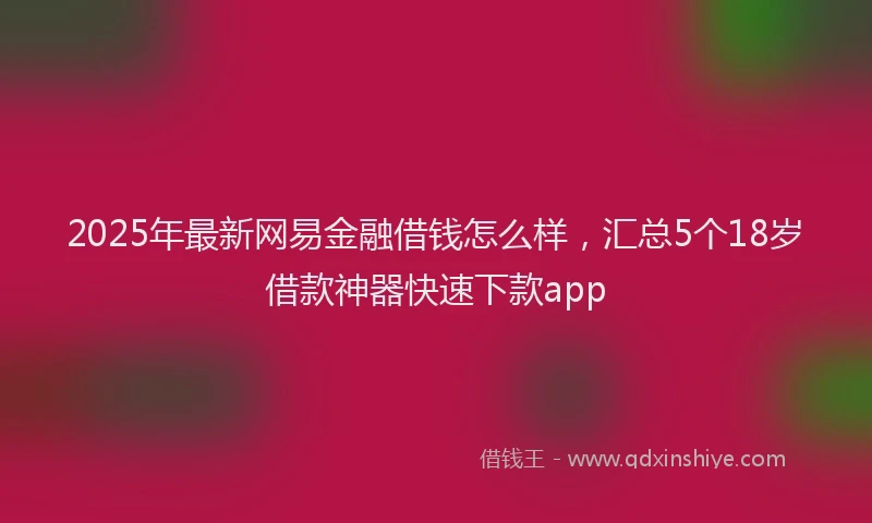 2025年最新网易金融借钱怎么样，汇总5个18岁借款神器快速下款app