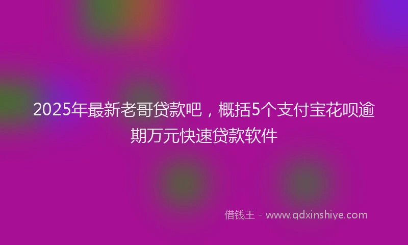 2025年最新老哥贷款吧，概括5个支付宝花呗逾期万元快速贷款软件