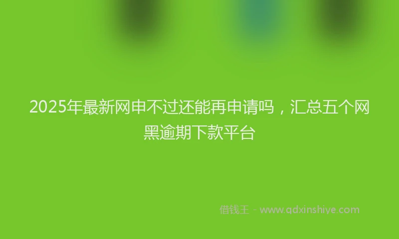 2025年最新网申不过还能再申请吗，汇总五个网黑逾期下款平台