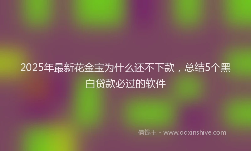 2025年最新花金宝为什么还不下款，总结5个黑白贷款必过的软件