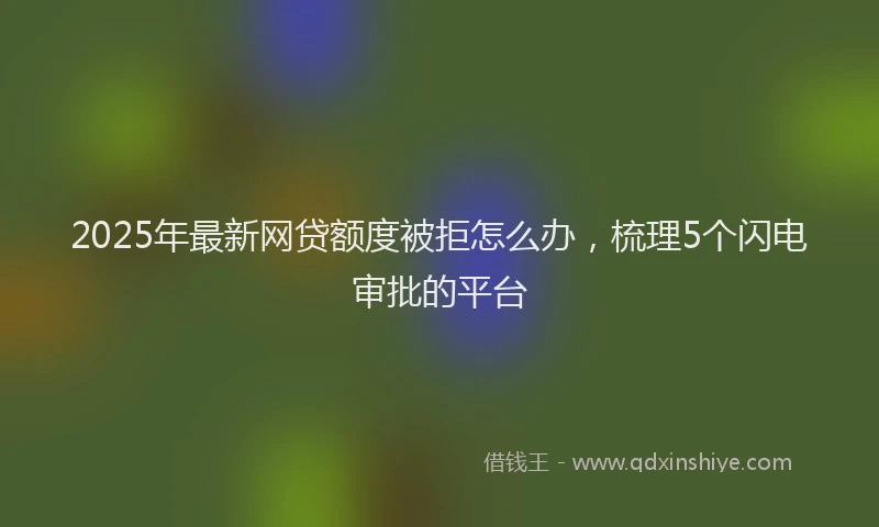 2025年最新网贷额度被拒怎么办，梳理5个闪电审批的平台