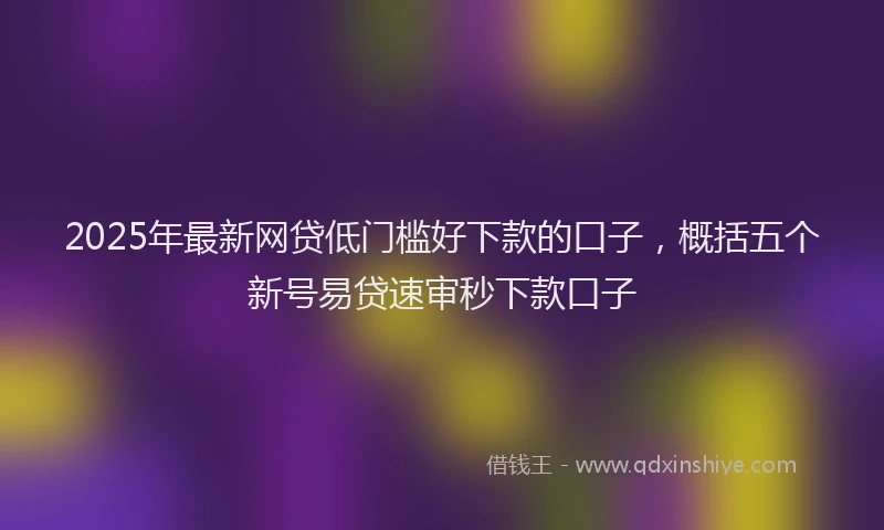 2025年最新网贷低门槛好下款的口子，概括五个新号易贷速审秒下款口子