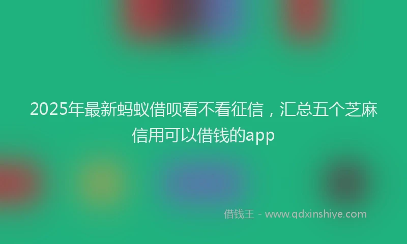 2025年最新蚂蚁借呗看不看征信，汇总五个芝麻信用可以借钱的app