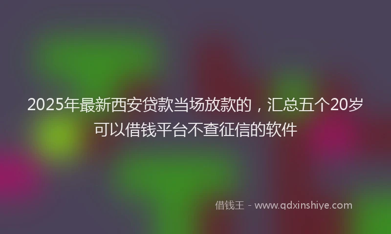 2025年最新西安贷款当场放款的，汇总五个20岁可以借钱平台不查征信的软件
