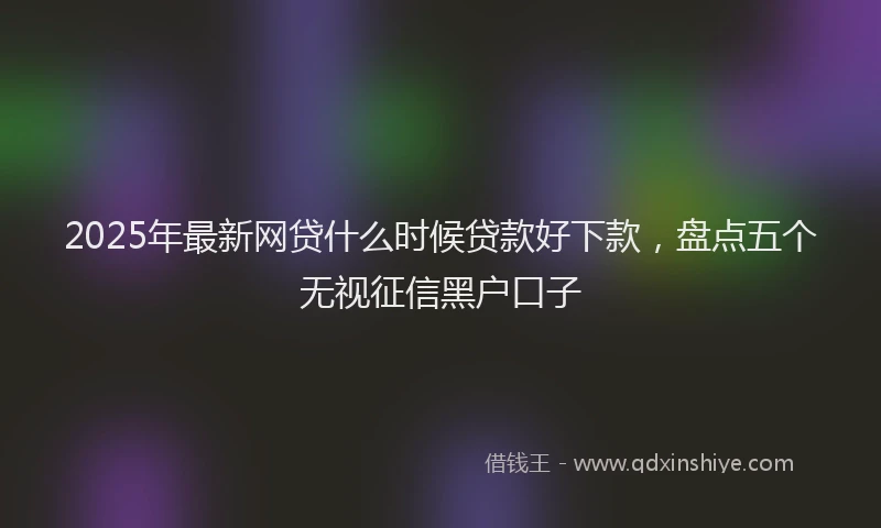 2025年最新网贷什么时候贷款好下款，盘点五个无视征信黑户口子
