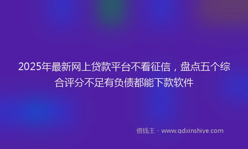 2025年最新网上贷款平台不看征信，盘点五个综合评分不足有负债都能下款软件