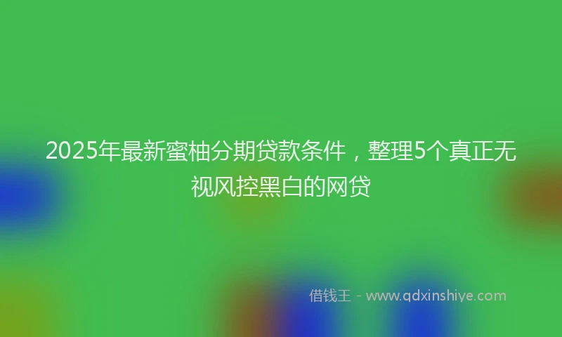 2025年最新蜜柚分期贷款条件，整理5个真正无视风控黑白的网贷